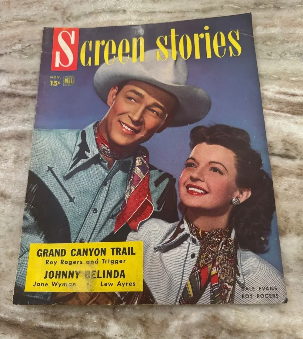 Vtg Screen Stories Magazine Nov. 1948 Roy Rogers Dale Evans Ads Fashion +